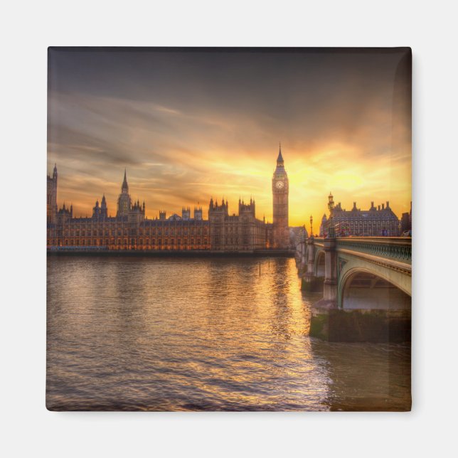 Imán Monumentos | Big Ben y cámaras del Parlamento (Frente)