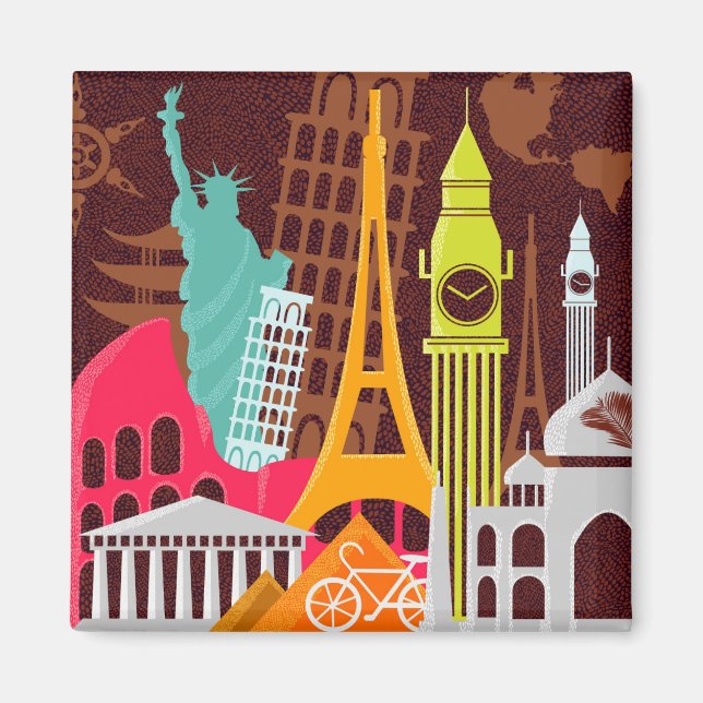 Imán Monumentos internacionales (Frente)