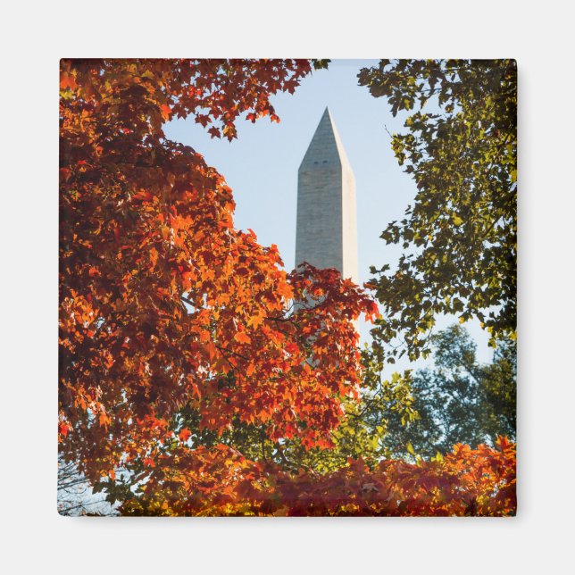 Imán Monumentos | Monumento a Washington en otoño (Frente)