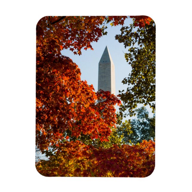 Imán Monumentos | Monumento a Washington en otoño (Vertical)