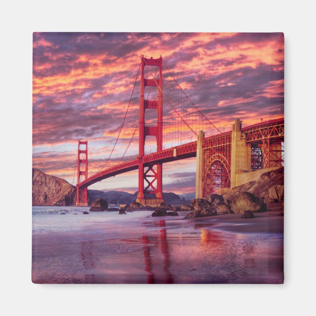 Imán Monumentos | Puerta de Oro de San Francisco, CA (Frente)