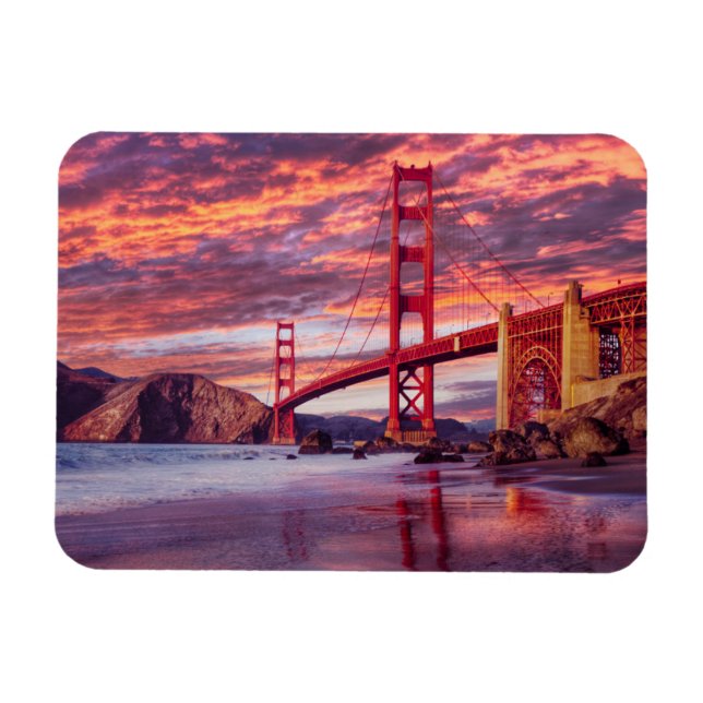 Imán Monumentos | Puerta de Oro de San Francisco, CA (Horizontal)