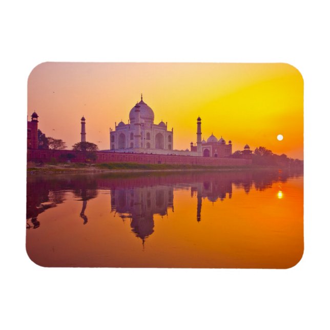 Imán Monumentos | Taj Mahal al atardecer (Horizontal)