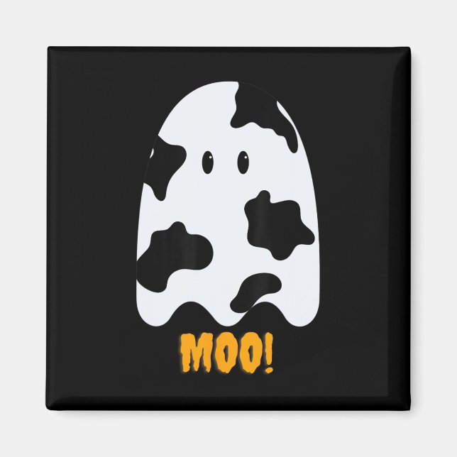 Imán ¡Moo! Curva divertida para imprimir fantasma Hallo (Frente)