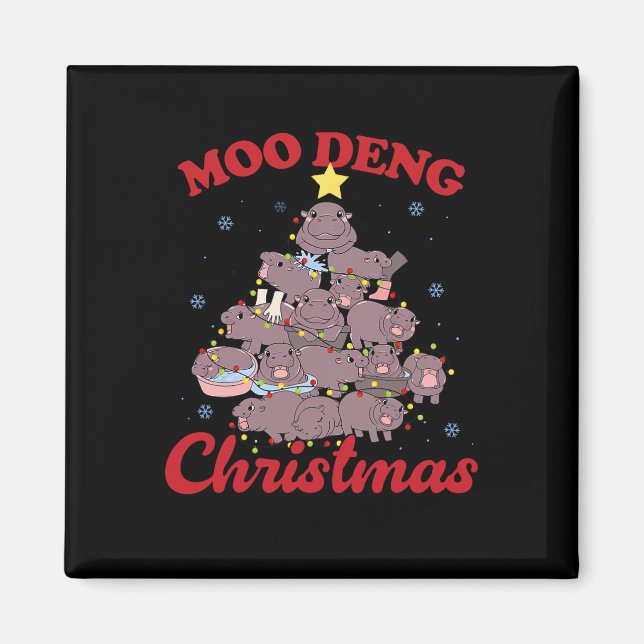 Imán Moo Deng Christmas Tree Ba (Frente)