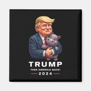 Imán Moo Deng Hippopótamus Apoyo a Donald Trump 2024 Fu