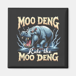 Imán Moo Deng Ride Moo Deng Gracioso Hippo