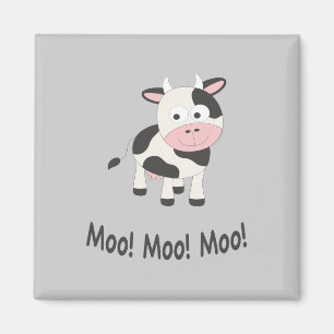 Imán Moo Moo Moo Cute Personalizado vaca