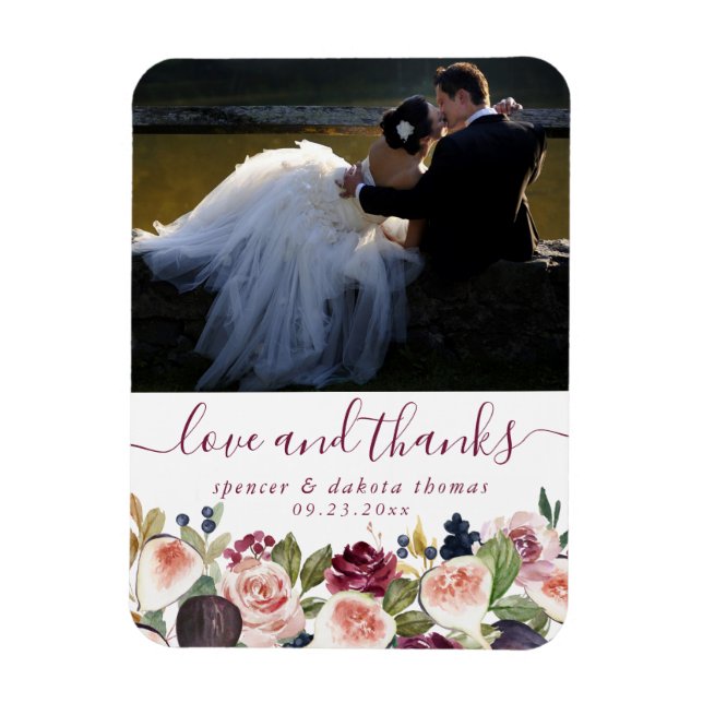 Imán Moody Boho | Foto del Boda Purple Eggplant Mauve (Vertical)