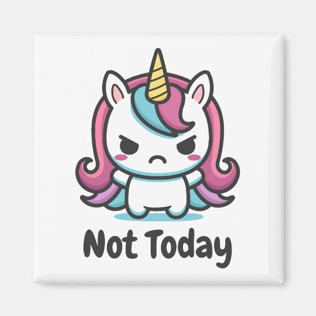 Imán Moody Kawaii Unicorn Personalizado Textos (Frente)