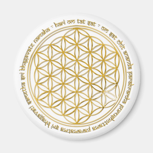Imán Moola Mantra, flor de la vida/ (Frente)