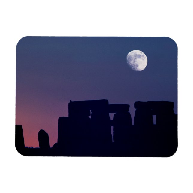 Imán Moon Over Stonehenge | Wiltshire, Inglaterra (Horizontal)