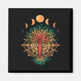 Imán Moon Phases Tree Of Life Retro Yoga Meditation Men