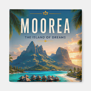 Imán 🌴 Moorea Polinesia Francesa Decoración de Lujo pa