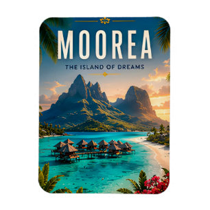 Imán 🌴 Moorea Polinesia Francesa Decoración de Lujo pa