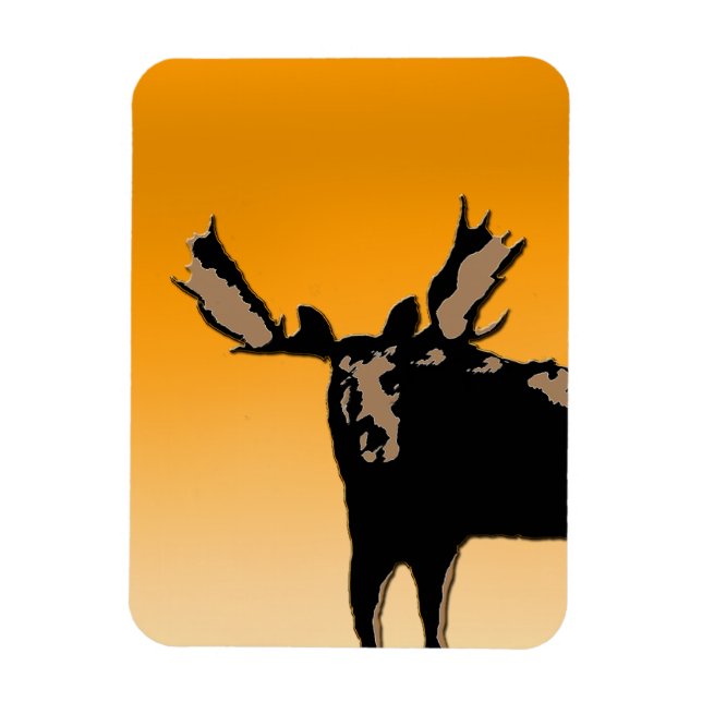 Imán Moose al atardecer - Original Wildlife Art (Vertical)