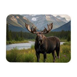 Imán Moose en el Parque Nacional Banff de Canadá