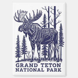 Imán Moose en el Parque Nacional del Gran Tetón