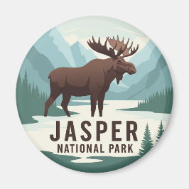 Imán Moose en Jasper National Park Canada Travel (Viaje