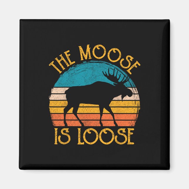 Imán Moose gracioso es ropa animal suelta (Frente)