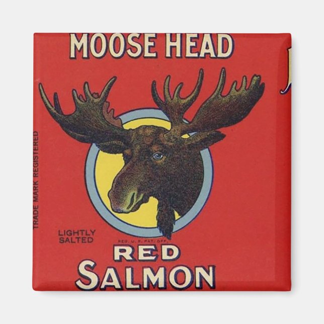 Imán Moose Head Red Salmon (Frente)