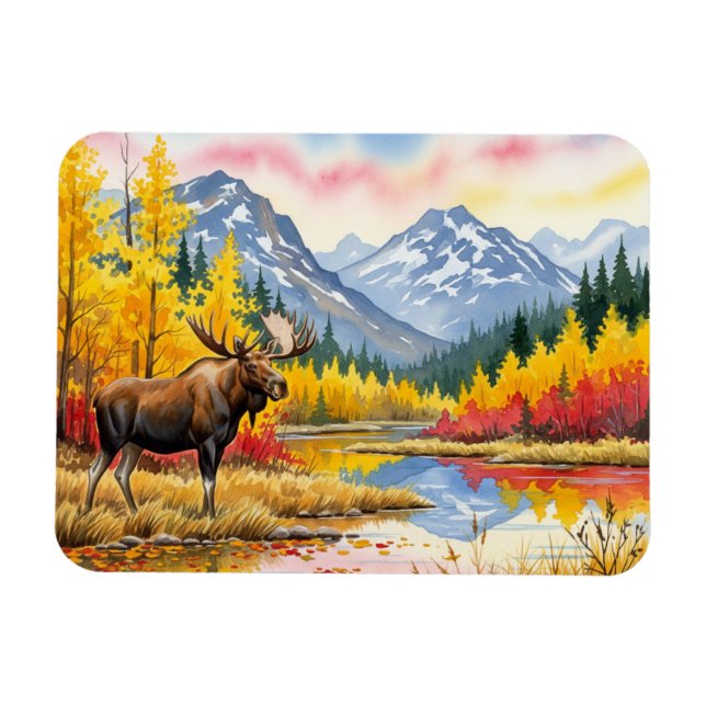 Imán Moose in Denali National Park Alaska Vintage (Horizontal)