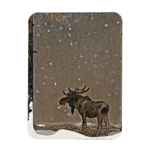 Imán Moose in Snow