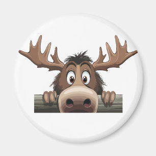 Imán Moose Peeking Cute Adorable Gracioso Personalizado