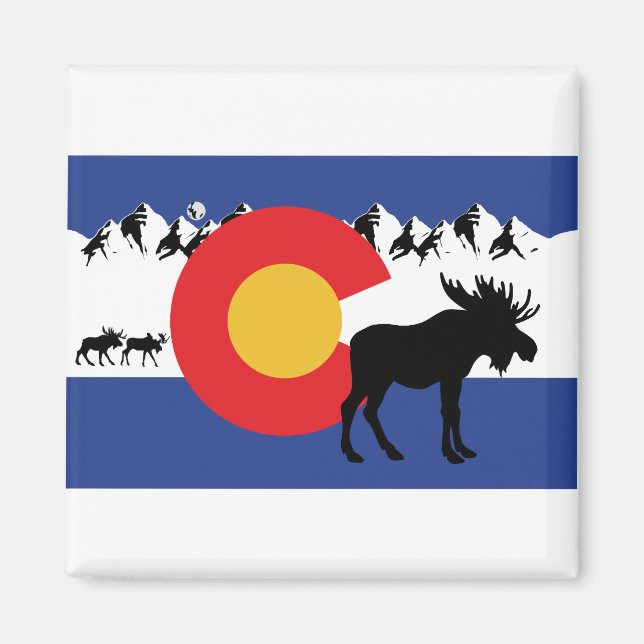 Imán MOOSESin—Bandera de Colorado (Frente)