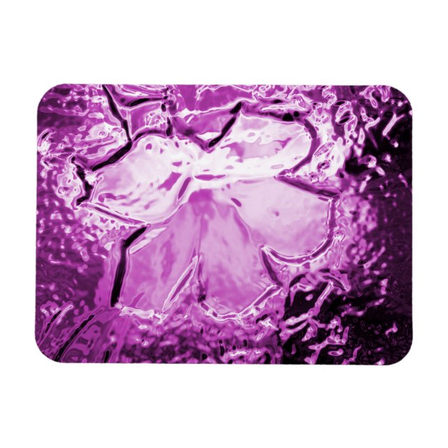 Imán Morado de flores de vidrio (Horizontal)