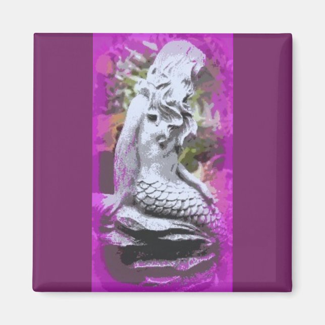 imán morado de sirena sentada (Frente)