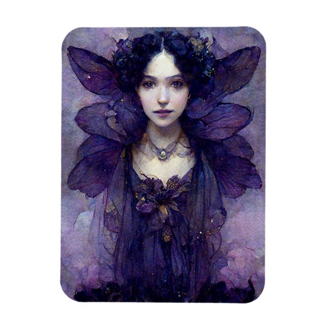 Imán Morado Gótico Fairy Fantasy Art Magnet (Vertical)