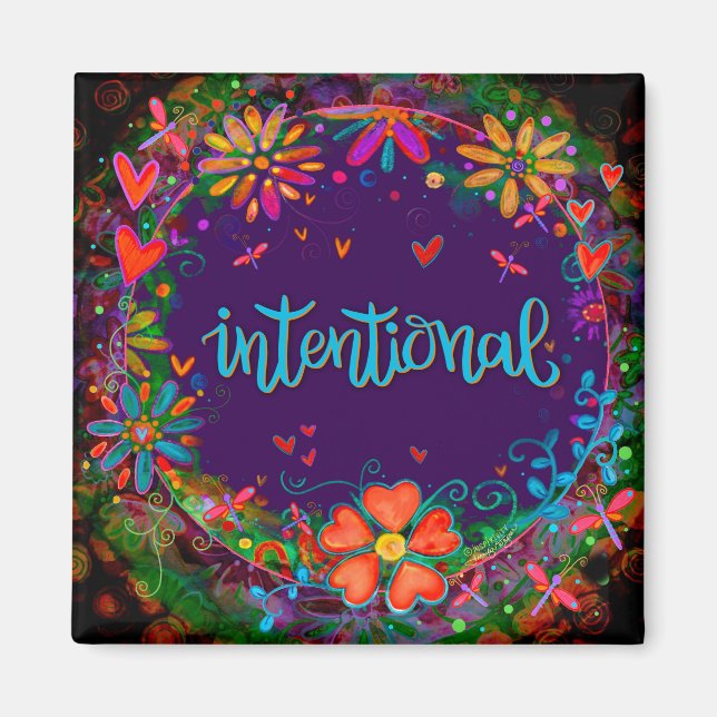 Imán Morado Intencional Diversión Floral Inespiritualid (Frente)
