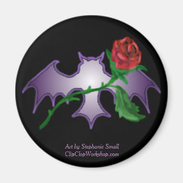 Imán Morado mural con Rosa