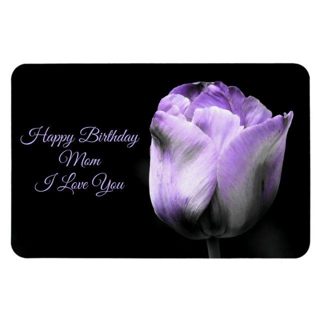 Imán Morado Tulip Birthday Mom *personaliza/personaliza (Horizontal)