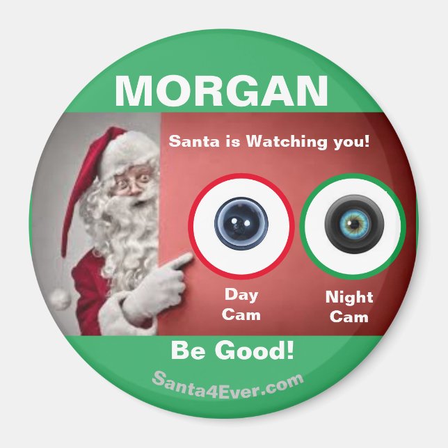 Imán ¡MORGAN Santa te está vigilando! Día y noche (Frente)