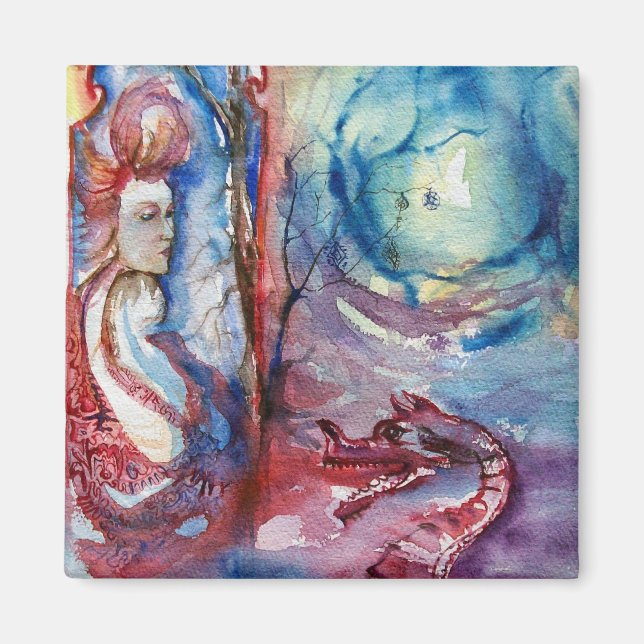 Imán MORGANA / Mágica y misterio ,Fantasía azul rosada (Frente)