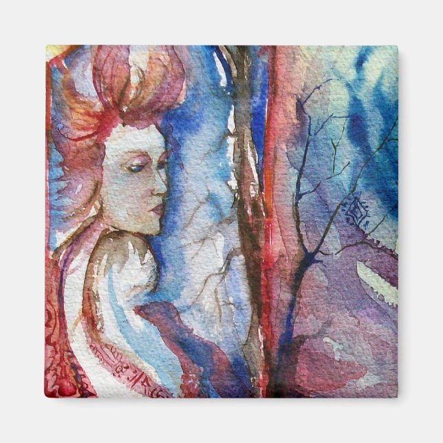 Imán MORGANA / Mágica y misterio ,Fantasía azul rosada (Frente)