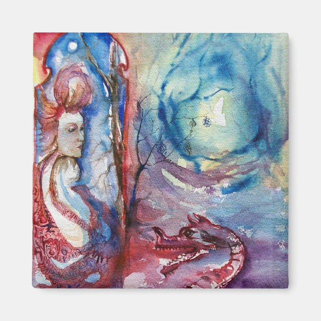 Imán MORGANA / Mágica y misterio ,Fantasía azul rosada (Frente)