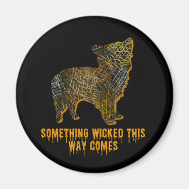 Imán Morkie Designer Dog Silhouette Fun Halloween