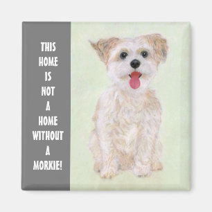 Imán Morkie Dog Magnet con texto