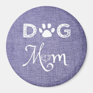 Imán Morple Burlap Dog Mom Magnet