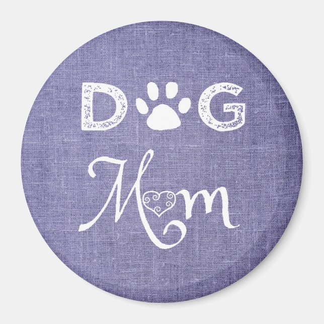 Imán Morple Burlap Dog Mom Magnet (Frente)