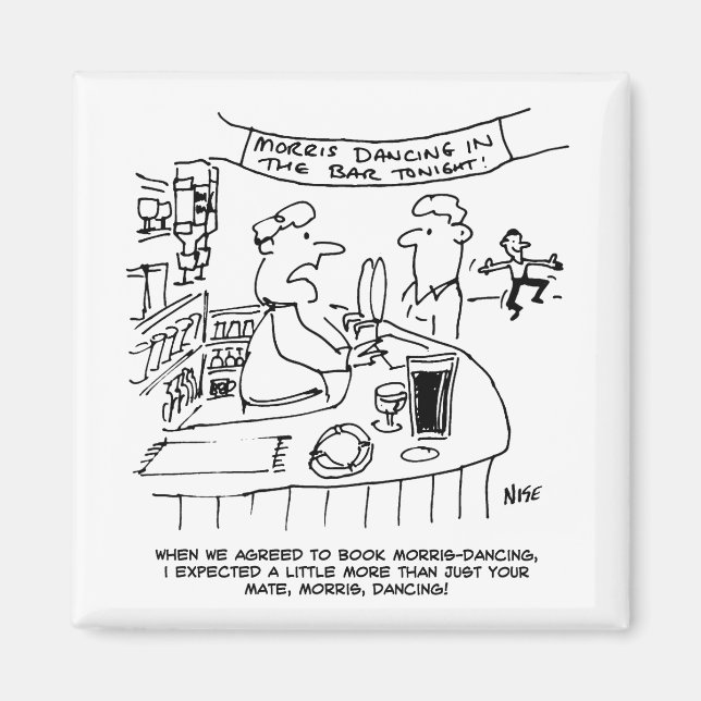 Imán Morris Dancing en Pub. Baile Morris Tradicional (Frente)