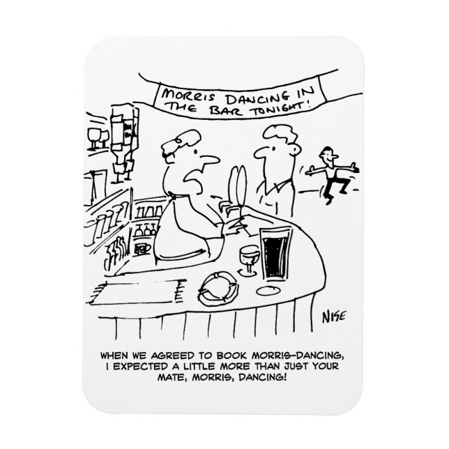 Imán Morris Dancing en Pub. Baile Morris Tradicional (Vertical)