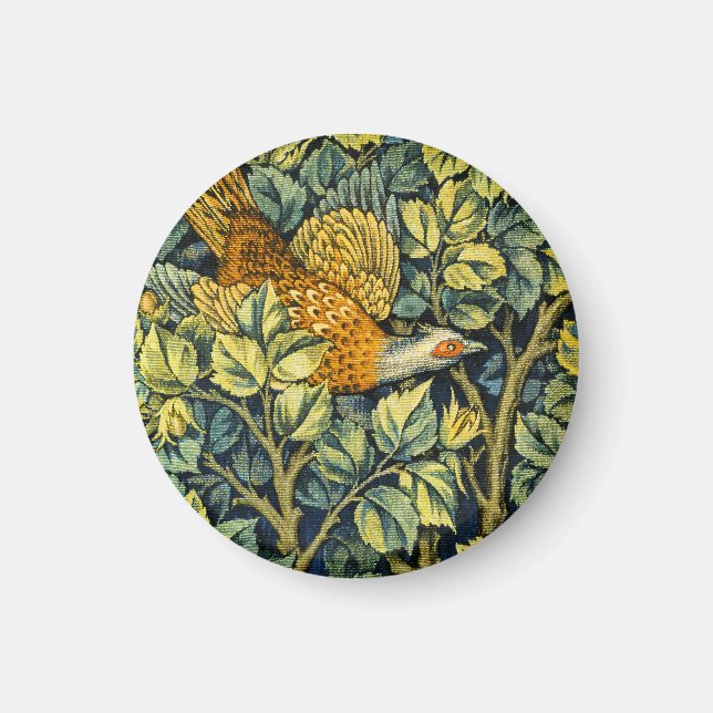 Imán Morris Vintage Pheasant Squirrel & Flower Pattern (Frente)