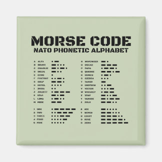 Imán Morse Code NATO Phonetic Alphabet Tactical A Z