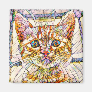 Imán Mosaic Cat Magnet