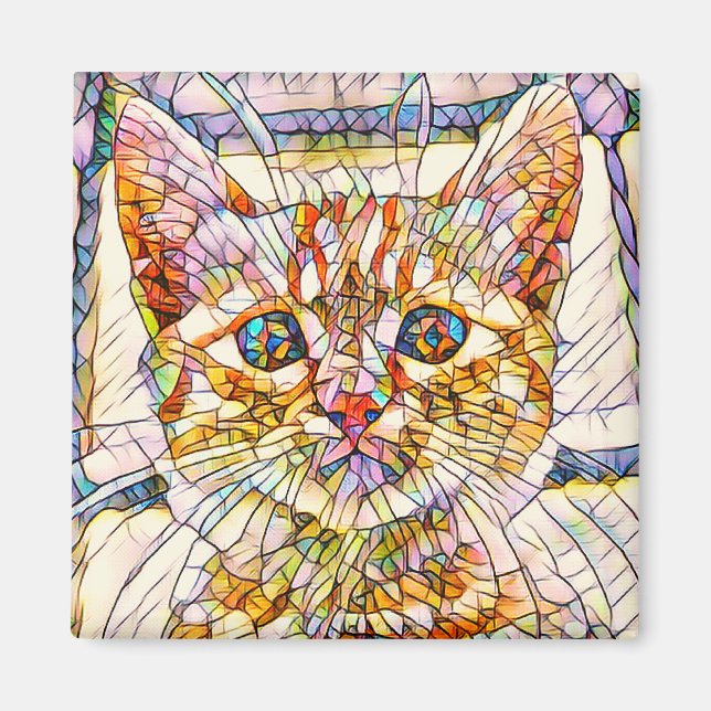 Imán Mosaic Cat Magnet (Frente)