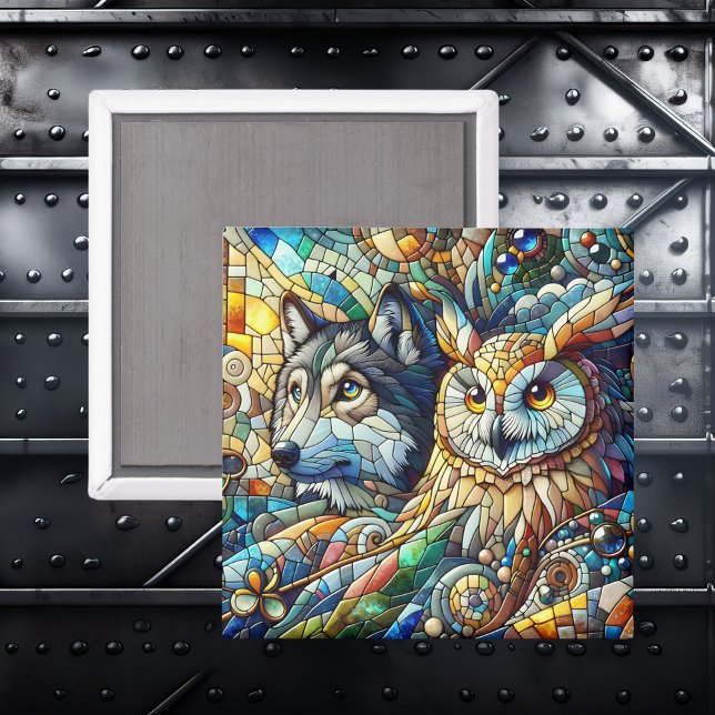 Imán Mosaic Tile Wolf y Owl (Subido por el creador)